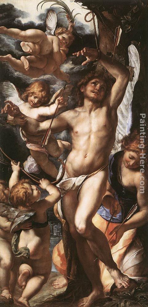 Giulio Cesare Procaccini St Sebastian Tended by Angels